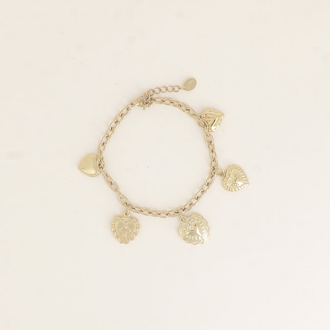 Bracelet - breloques coeurs