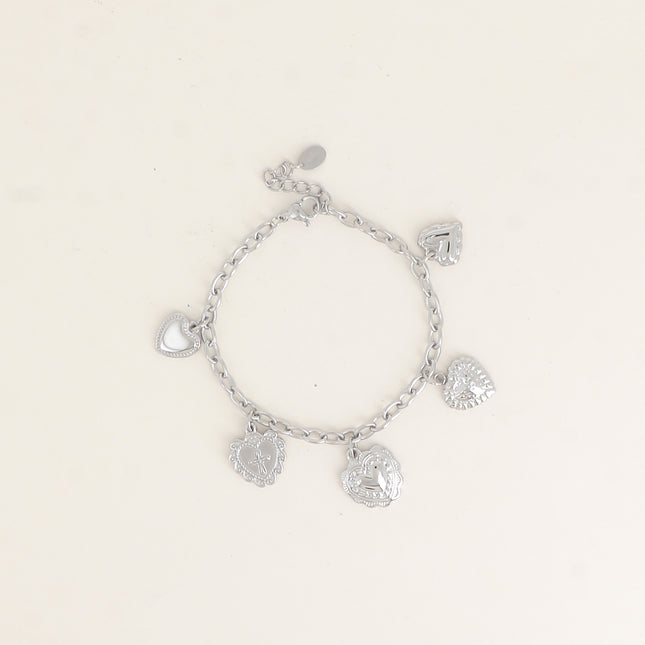 Bracelet - breloques coeurs