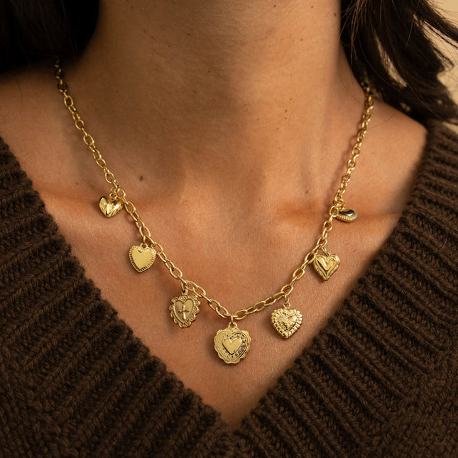 Collier - pampilles coeurs