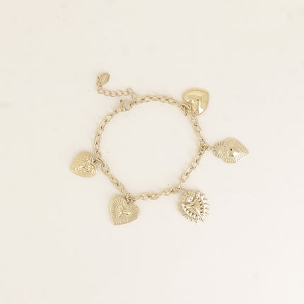 Bracelet - breloques coeurs pendants