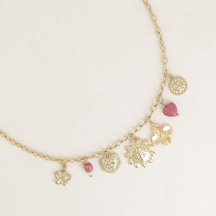 Collier - coeurs, soleils, trèfle, fleur