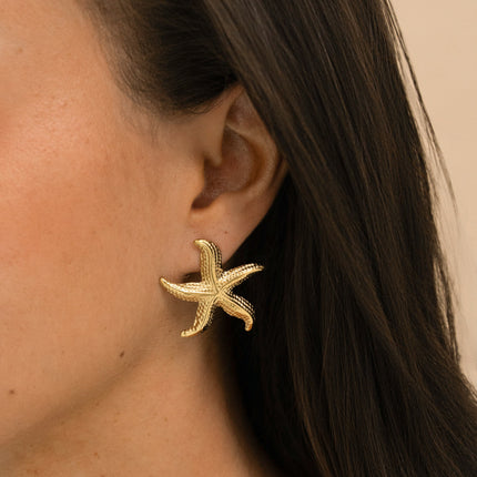 Stud earrings - starfish 33mm