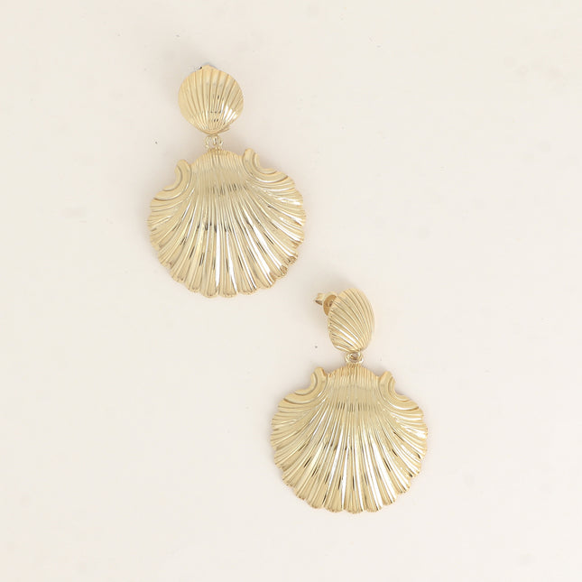 Boucles pendantes - coquillages texturés