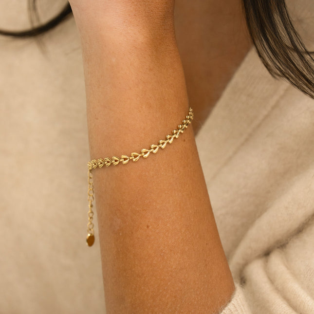 Bracelet - maille en forme de coeur
