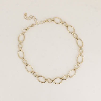 Collier - maille alternée d'anneaux ovales