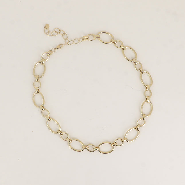 Collier - maille alternée d'anneaux ovales