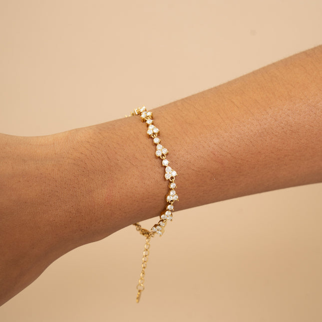 Bracelet - maillons de 4 cristaux