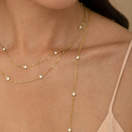 Necklace - round cubic zirconia