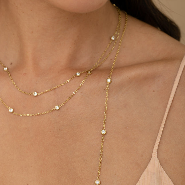 Necklace - round cubic zirconia