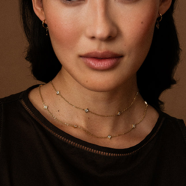 Isya Necklace - square crystals