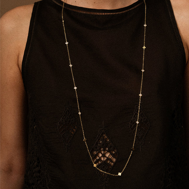 Necklace - square crystals