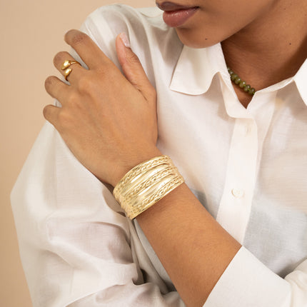 Cuff - plain, braided and ridged rows