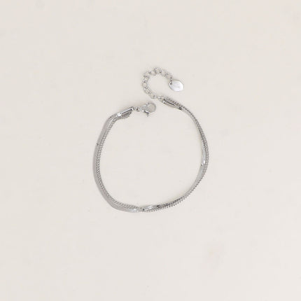 Bracelet - 2 rangs, miroir et fine gourmette