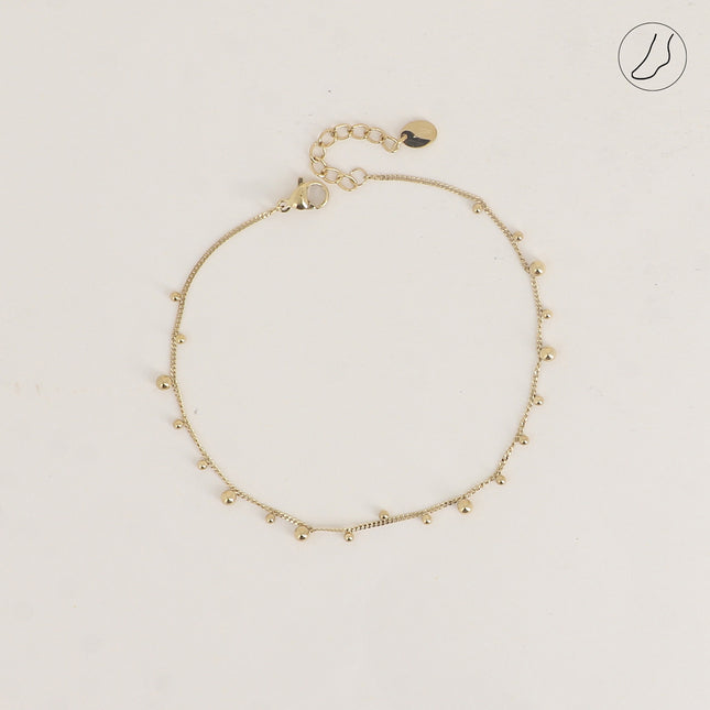Chevillère - maille gourmette avec boules de 2 tailles différentes