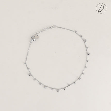Chevillère - maille gourmette avec boules de 2 tailles différentes