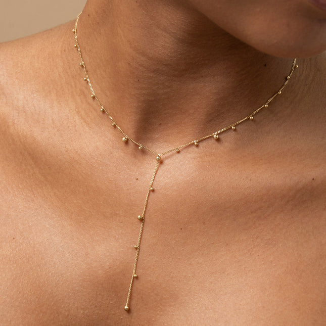 Collier Y - petites boules