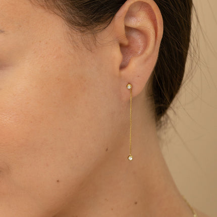 Boucles pendantes - 2 oxydes de zirconium et chaîne pendante