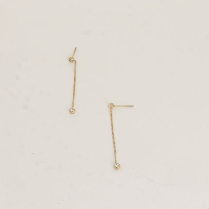 Boucles pendantes - 2 oxydes de zirconium et chaîne pendante