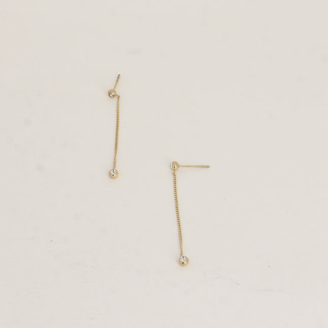 Boucles pendantes - 2 oxydes de zirconium et chaîne pendante