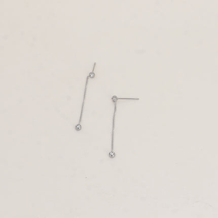 Boucles pendantes - 2 oxydes de zirconium et chaîne pendante