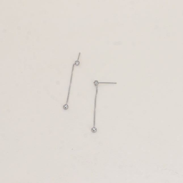Boucles pendantes - 2 oxydes de zirconium et chaîne pendante