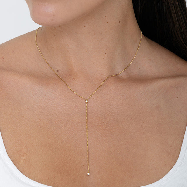 Collier Y - 2 oxydes de zirconium