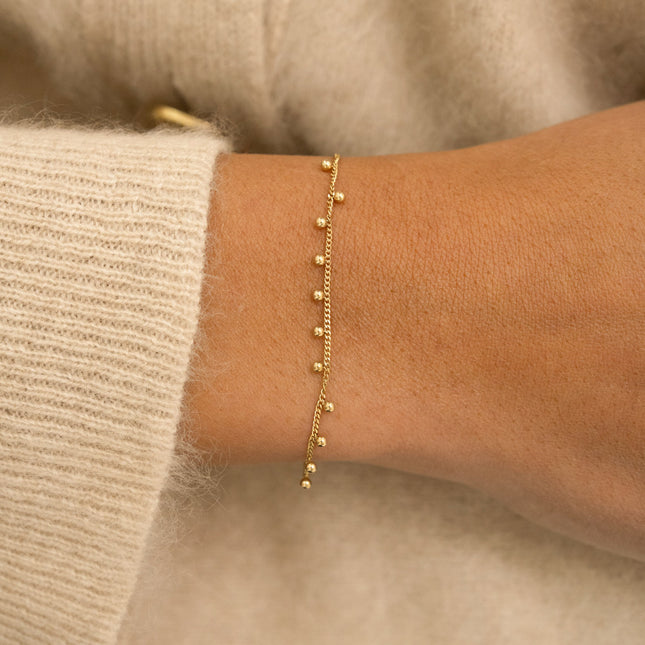 Bracelet - maille gourmette et petites boules