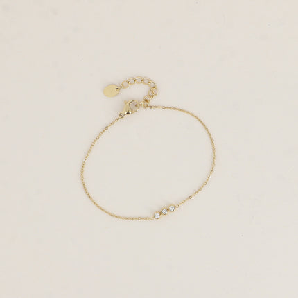 Bracelet - chaîne fine et 3 cristaux ronds