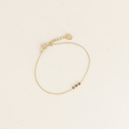 Bracelet - chaîne fine et 3 cristaux ronds