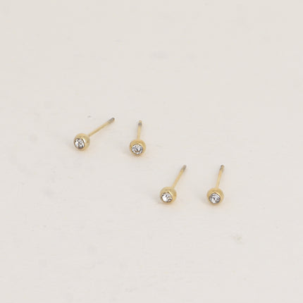 Lot de 2 paires de BO puces - oxydes de zirconium