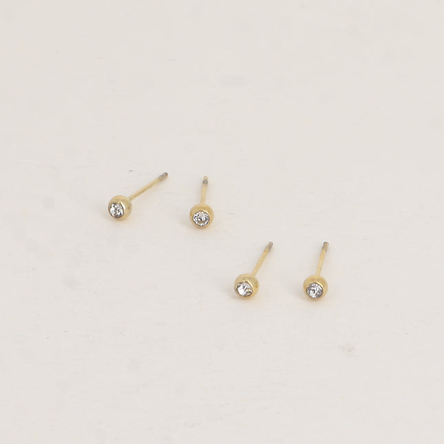 Lot de 2 paires de BO puces - oxydes de zirconium