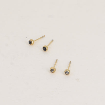 Lot de 2 paires de BO puces - oxydes de zirconium