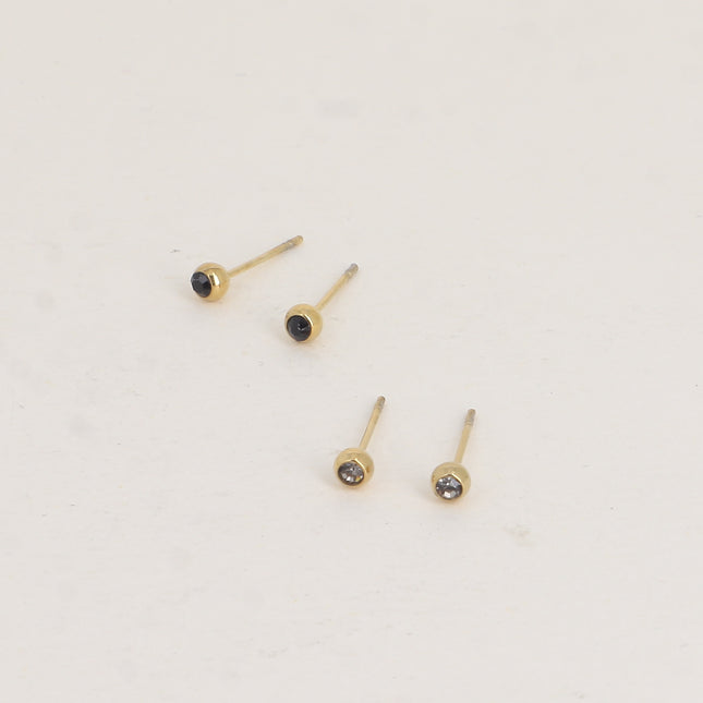 Lot de 2 paires de BO puces - oxydes de zirconium