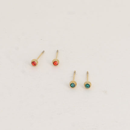 Lot de 2 paires de BO puces - oxydes de zirconium