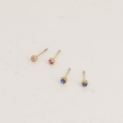 Lot de 2 paires de BO puces - oxydes de zirconium