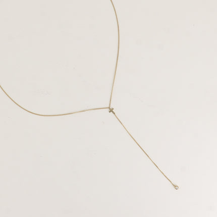 Collier Y - croix religieuse et oxyde de zirconium
