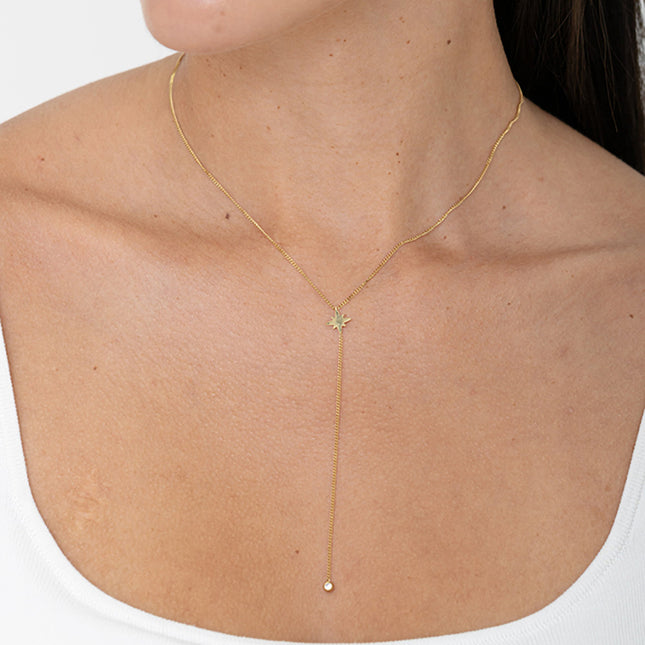 Collier Y - étoile du Nord et oxyde de zirconium