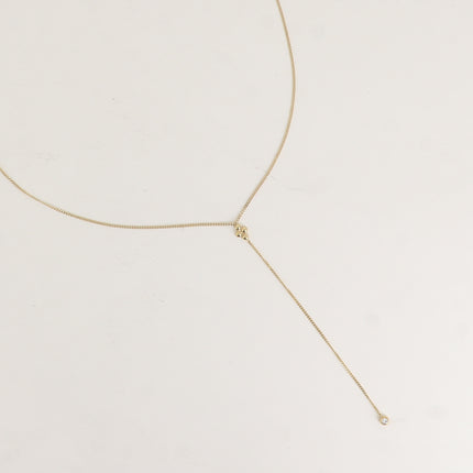 Collier Y - losange de 4 boules et oxyde de zirconium
