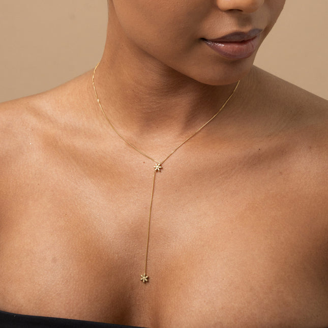 Collier Y - 2 fleurs
