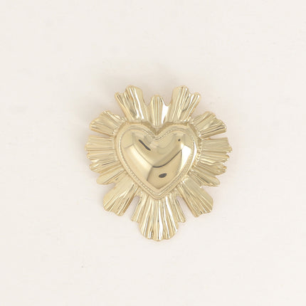 Broche - coeur aux contours feuilletés