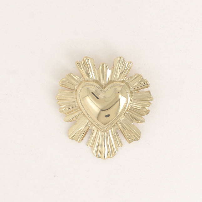 Broche - coeur aux contours feuilletés
