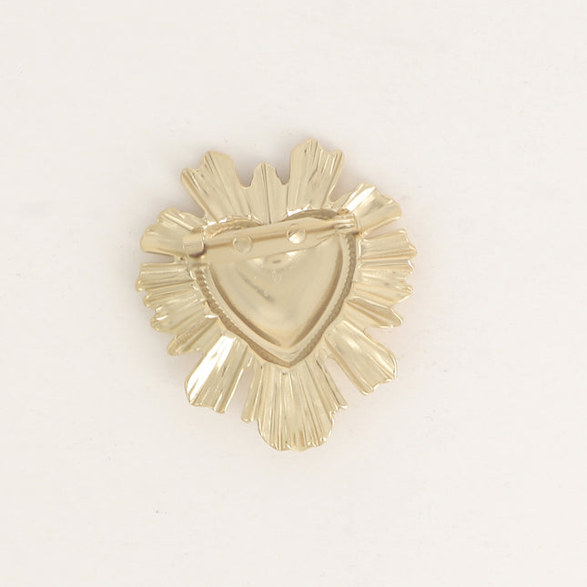Broche - coeur aux contours feuilletés
