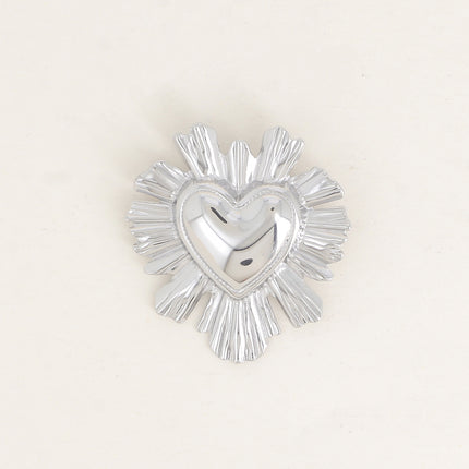 Broche - coeur aux contours feuilletés