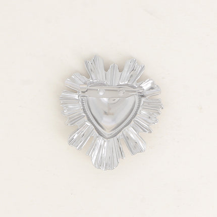 Broche - coeur aux contours feuilletés