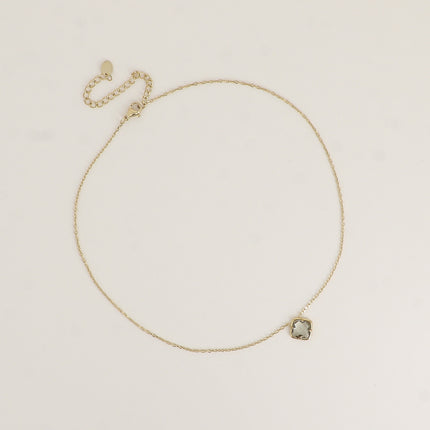 Collier - cristal taillé carré