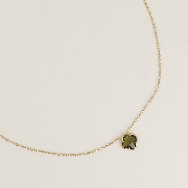 Collier - cristal taillé carré