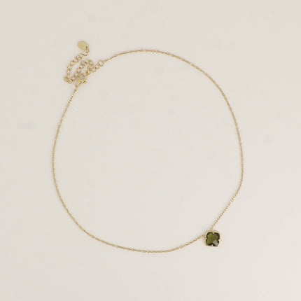 Collier - cristal taillé carré