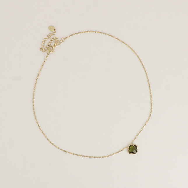 Collier - cristal taillé carré