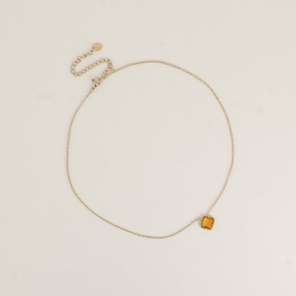 Collier - cristal taillé carré