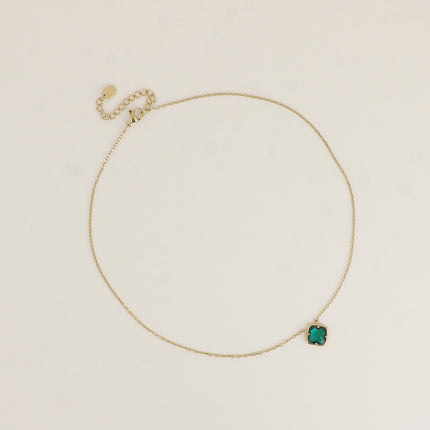 Collier - cristal taillé carré